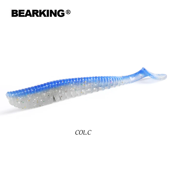 BEARKING Awaruna 110mm 8g 4 шт./пакет искусственная Мягкая наживка рыболовные приманки червячной силиконовые бас щука приманки Minnow Swimbait крючковый лов Пластик приманки - Цвет: COL.C