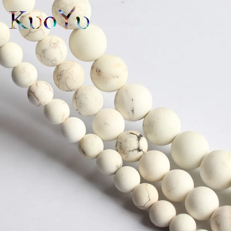 Натуральный Матовый камень белая Монголия бирюзовые Круглые бусины для