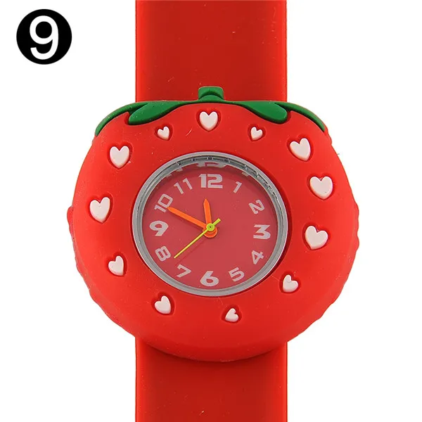 Strawberry Модные 3D Мультяшные часы спортивные брендовые кварцевые наручные часы для детей подарок для детей Студенческие Кварцевые часы Relogio - Цвет: Strawberry