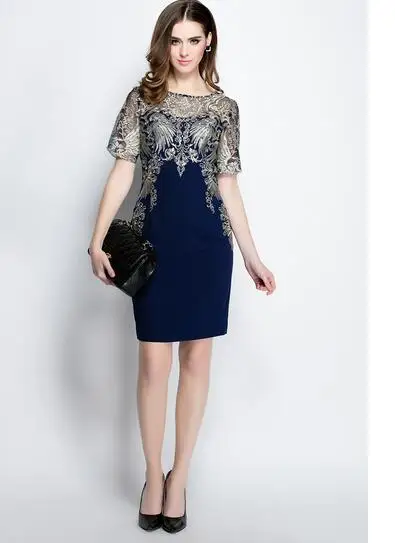 1 шт./лот женское платье в европейском стиле с вышивкой лоскутное ажурное