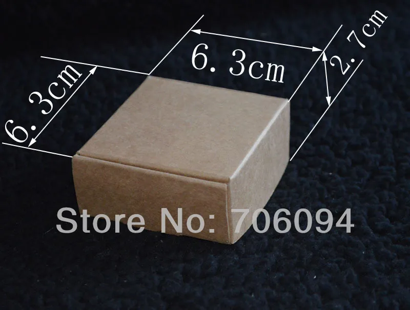 

6.3*6.3*2.7CM,100pcs/lot,Cosmetic/Jewerly kraft paper box Brown kraft handmade gift boxes,Essential oil box,custom box logo