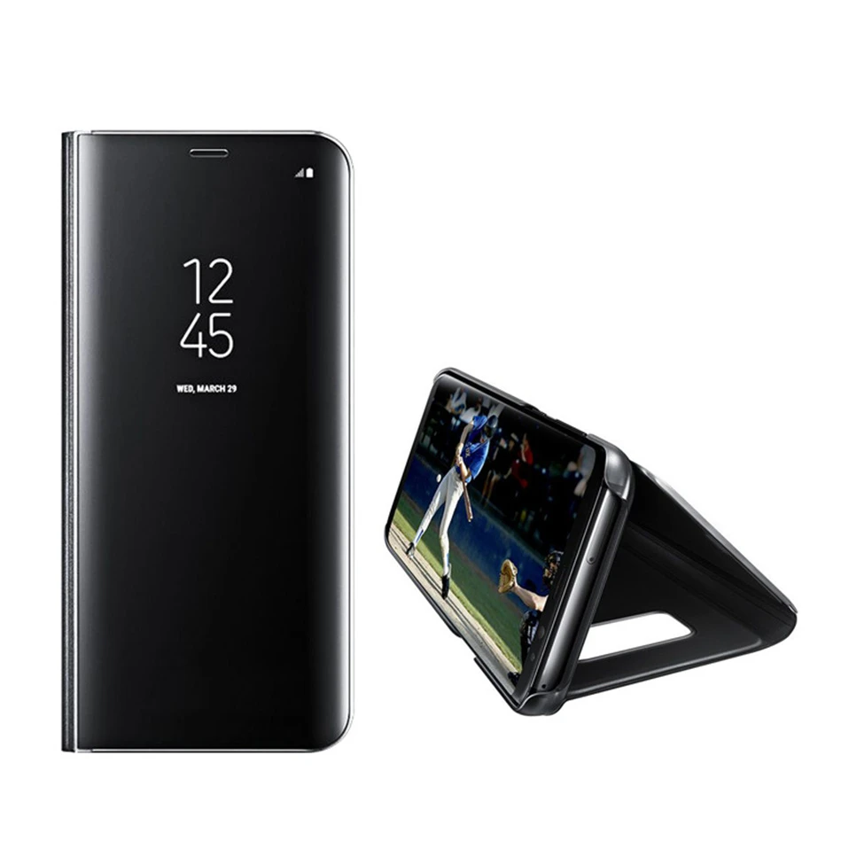 чехол на самсунг Для Samsung Galaxy S6 S7 Edge S8 S8Plus Plus A3 A5 A7 J3 J5 J7 2017 Роскошные Clear View зеркало