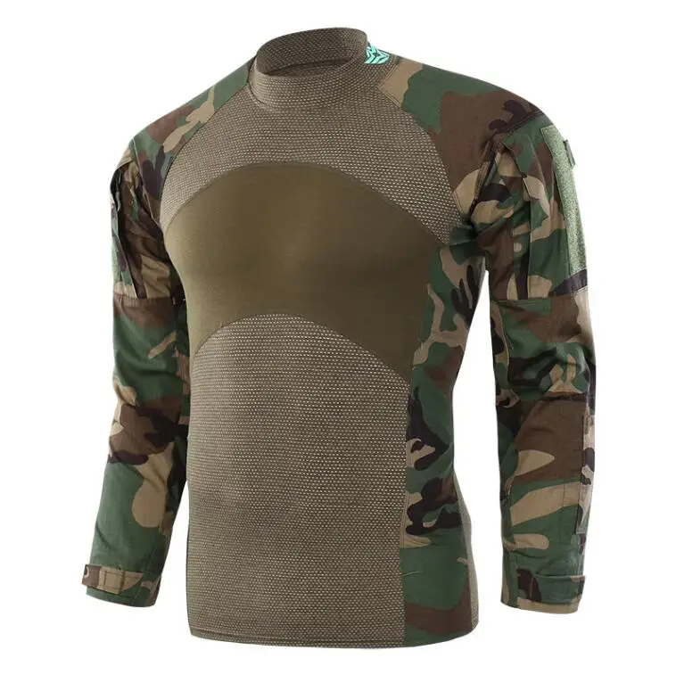 forest camo Мужская новая тактическая рубашка уличная футболка для охоты базовый слой камуфляжная рубашка с длинными рукавами охотничья одежда для мужчин - Цвет: forest camo