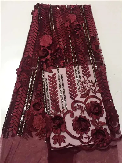 2019 последние высококачественные африканские тюлевые кружева 3D цветы гипюр