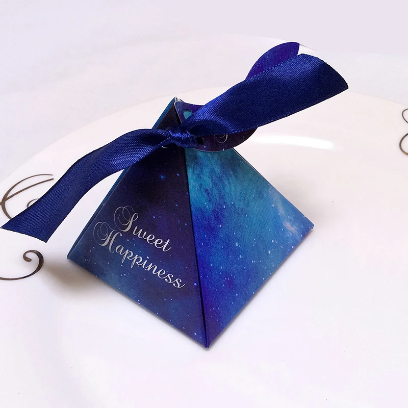 50 шт./лот фиолетовая/синяя модная конфетная коробка со звездами свадебная с