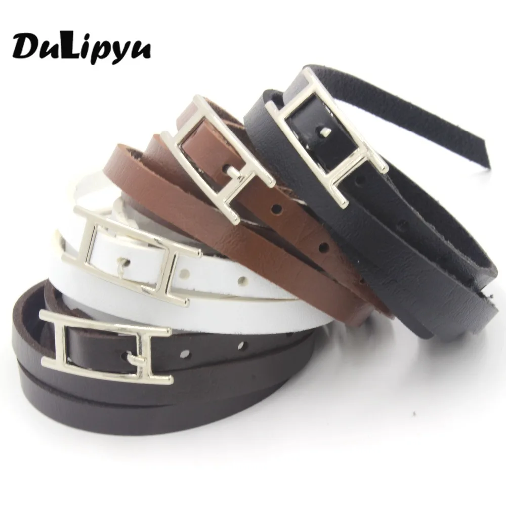 12pc/lot Cool Multi-layer PU Leather Belt H buckled Black White Coffee Bracelet JW008 | Украшения и аксессуары