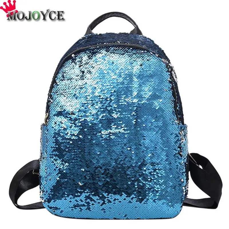 Синий Блёстки рюкзак для женщин Повседневное путешествия Bling Bagpack школьная сумка для подростков обувь девочек женский Mochila Feminina Sac Dos - Цвет: Синий