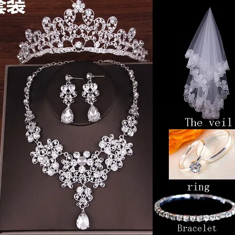 Fig Модная одежда со стразами; Casamento Conjuntos de Joias De Noiva Casamento Joias Acessorios de Noiva Tiara Colar Brinco - Окраска металла: Fig
