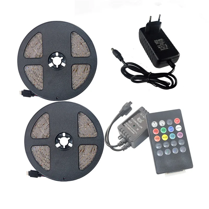 music 10m full set SMD 2835 RGB Светодиодная лента Водонепроницаемая 5 м 10 м 15 м Rgb ленточный светильник с блоком питания управление музыкой рождественский свет домашний декор - Испускаемый цвет: music 10m full set