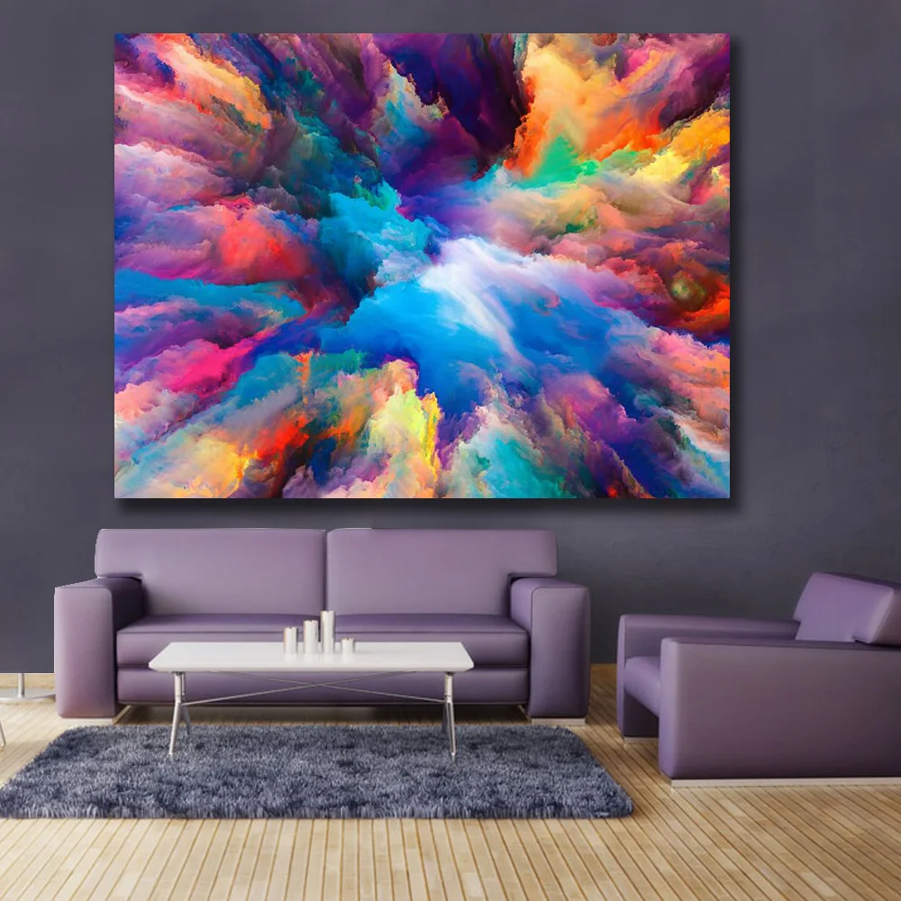 

Embelish 1 Pieces Abstract Colorful Clouds Modern Home Decor Wall Art HD Pictures For Living Room Print Canvas Bedroom Painting