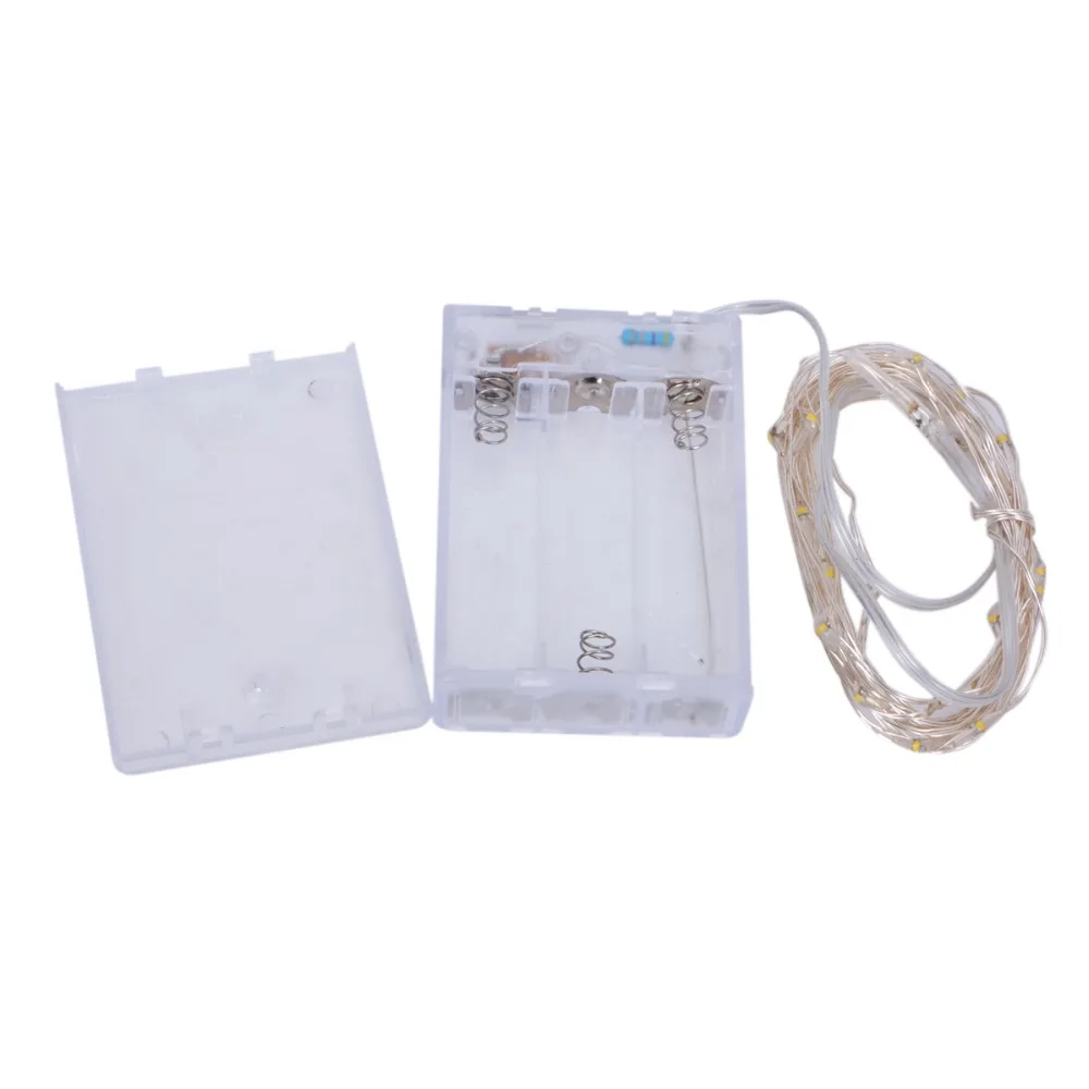 Гирлянда светодиодная медная серебристая с питанием от аккумулятора 3 аа 2 м 20