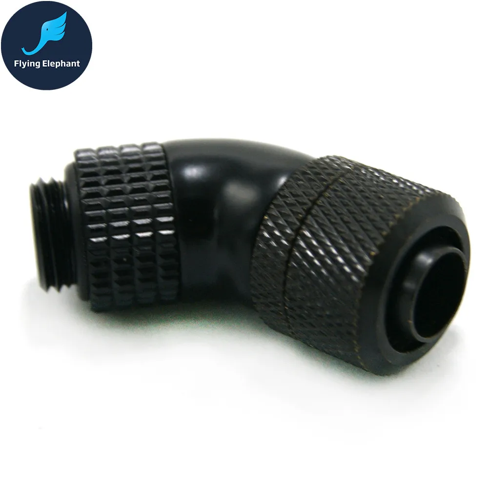 Black 45 Угловой 45 90 градусов G1/4 черный/серебристый 9,5*12,7 мм ID/OD Компрессионный фитинг для 3/" гибкие трубки - Цвет лезвия: Black 45