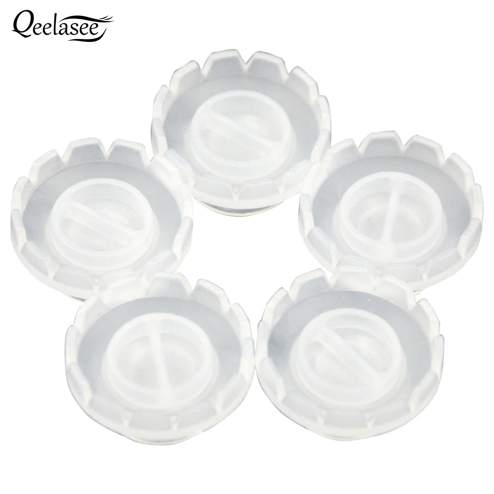 Qeelasee 100pcs New Eyelash Glue Holder Quick Blossom Cup Ring for Extension Sun Flower Makeup Tools |