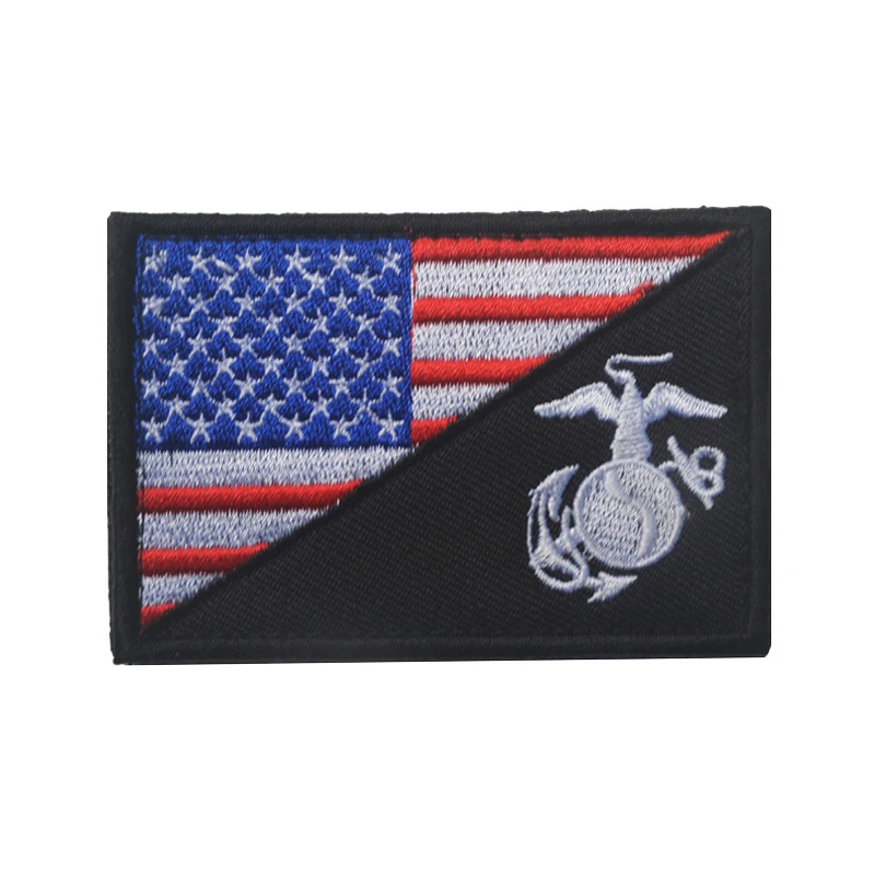 Морской пехоты США Национальный флаг патч мораль Awesome outoor Военная Униформа USMC знак 8*5 см вышитый браслет нашивка