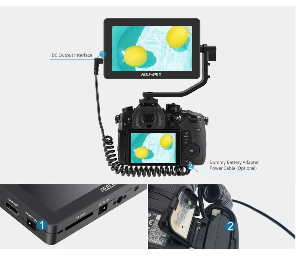 FEELWORLD F6 PLUS монитор с сенсорным экраном 5,5 дюймов на камеру DSLR полевой монитор 3D LUT 1920x1080 4K HDMI видео камера монитор