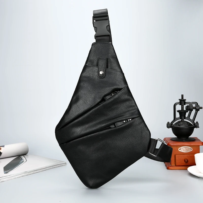 BaiLiLaoRen Brand Soft Leather Men Chest Pack Single Shoulder Strap Back Bag Messenger Travel Rucksack Bags Bolsas |