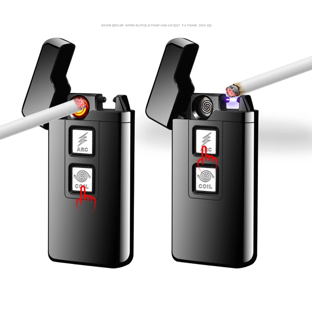 Новинка 2018 2 в 1 зажигалка с катушкой и дугой Умные Электронные USB зажигалки