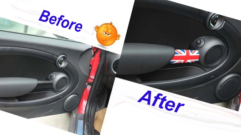 

2pcs/lot PC Car interior door handle sticker for bmw Mini JCW Mini Cooper R55 R56 R57 R58 R60