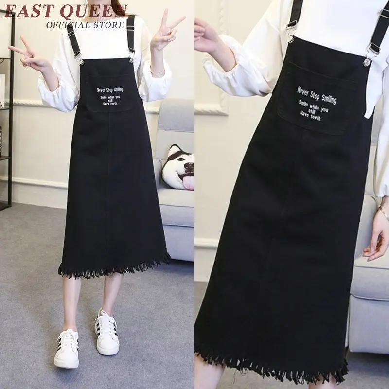 Женский джинсовый сарафан с карманами длинное летнее платье черного цвета в