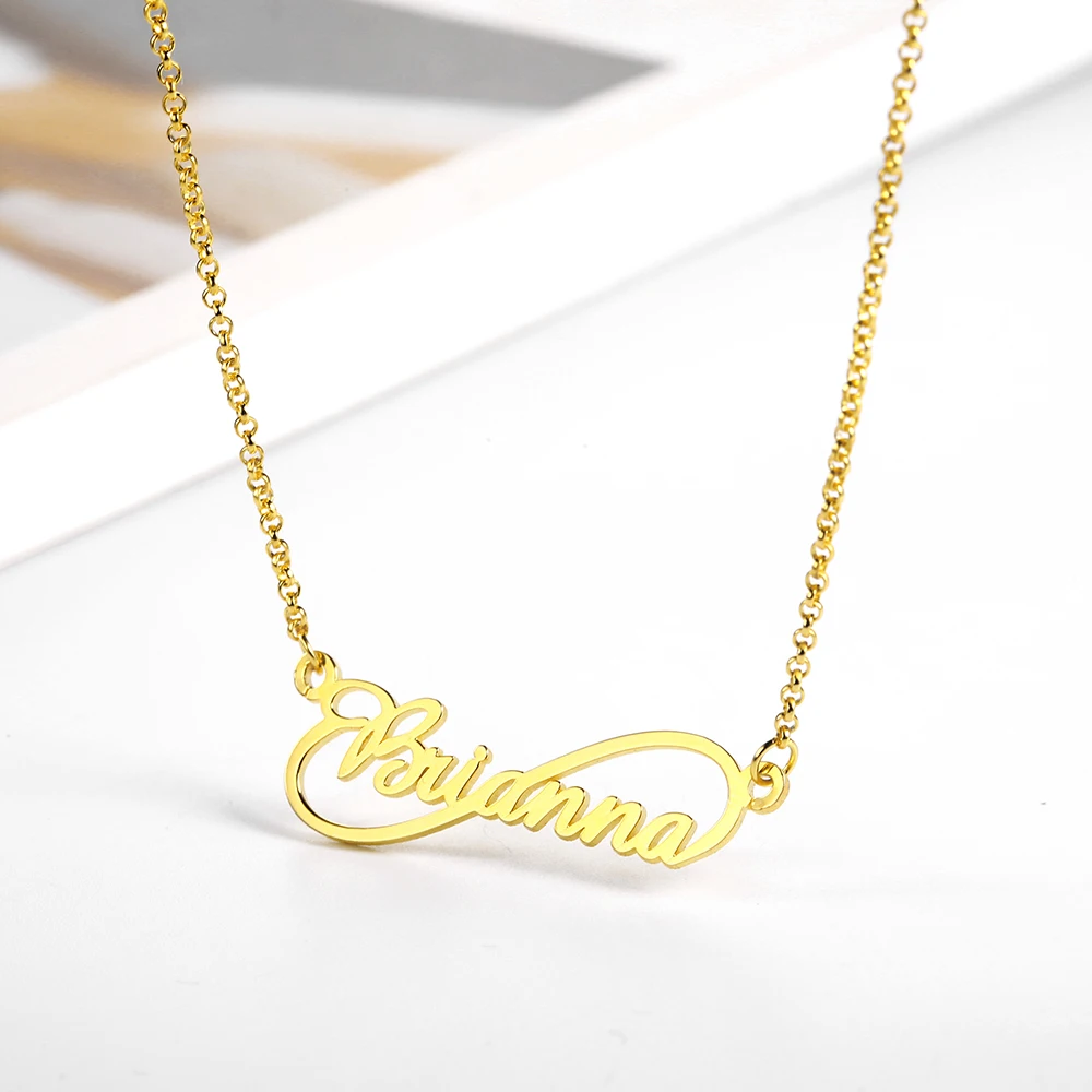 Ожерелье с именем на заказ WindJune женское ожерелье и кулон из нержавеющей стали