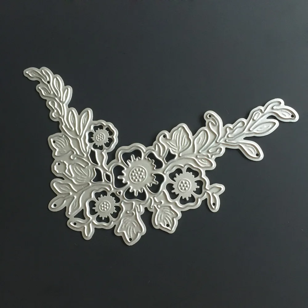 Цветастый цветок угловая металлическая резка штампы трафареты для скрапбукинга