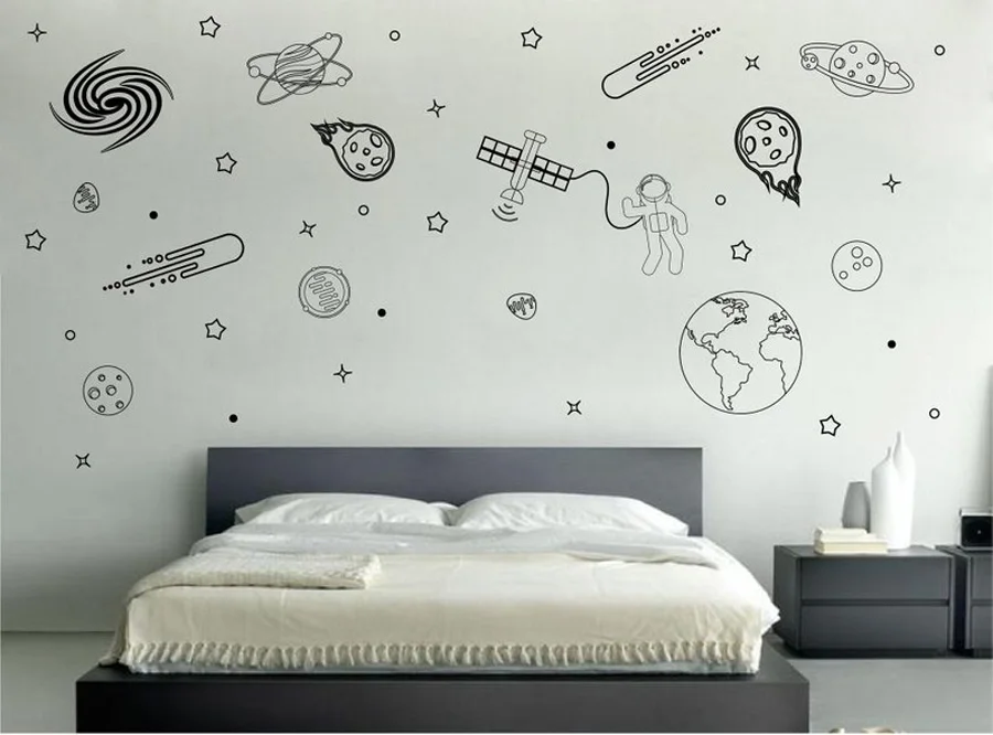 Космическая Настенная Наклейка sWall Переводные картинки Космический человек с