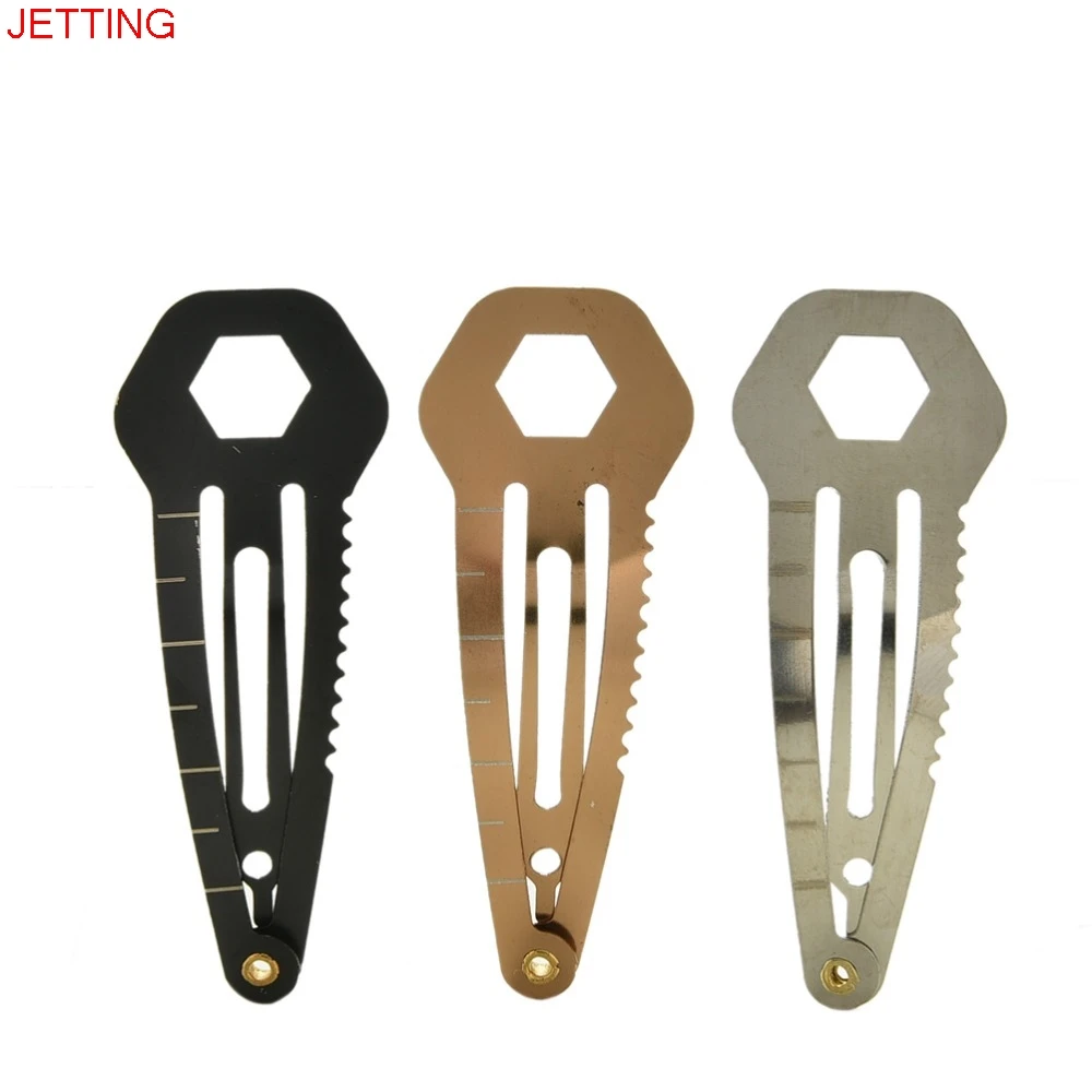 Новинка распродажа нержавеющая заколка для волос линейка отвертка EDC Gear брелок 8