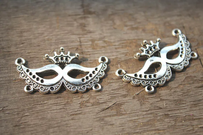 10 шт.-брелок маска s античная тибетская Серебряная огромная Корона брелок