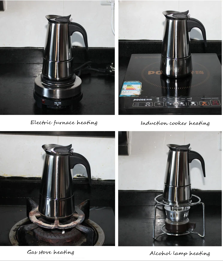 Кофе разработчиков в итальянском стиле топ Moka эспрессо Cafeteira Кофеварка 100/200/300/450 мл Плита Кофе горшок