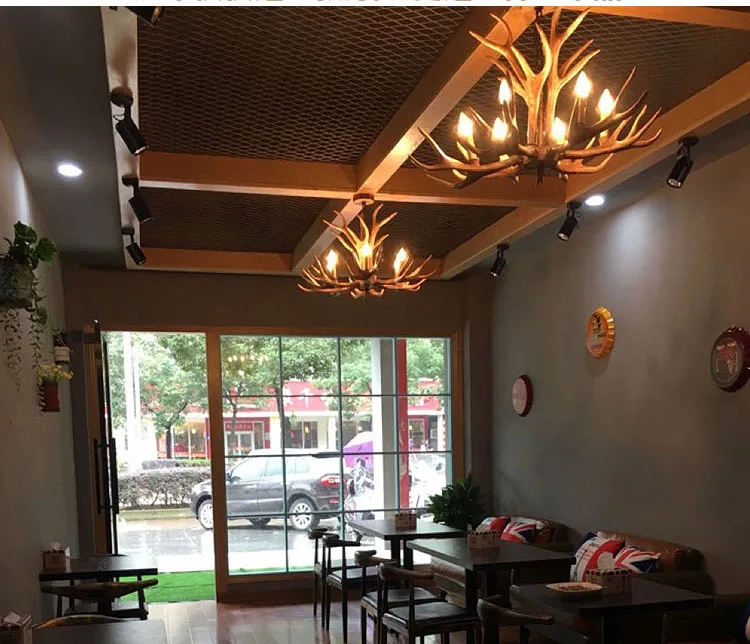 Lampadario винтажная люстра с рогами, освещение для домашнего декора, светодиодные люстры из полимера, Потолочный подвесной светильник, промышленный блеск