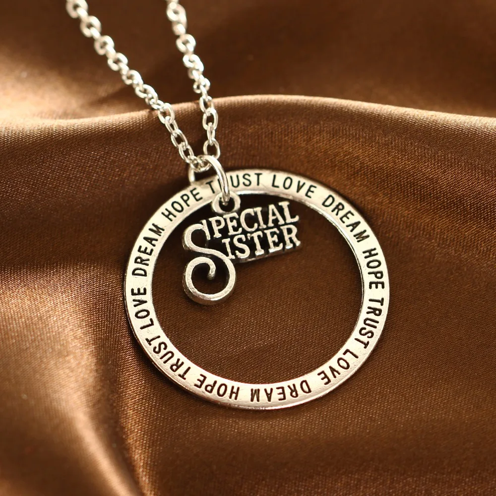 Трендовое ожерелье с подвеской в виде особой сестры любовь надежда мечта доверие