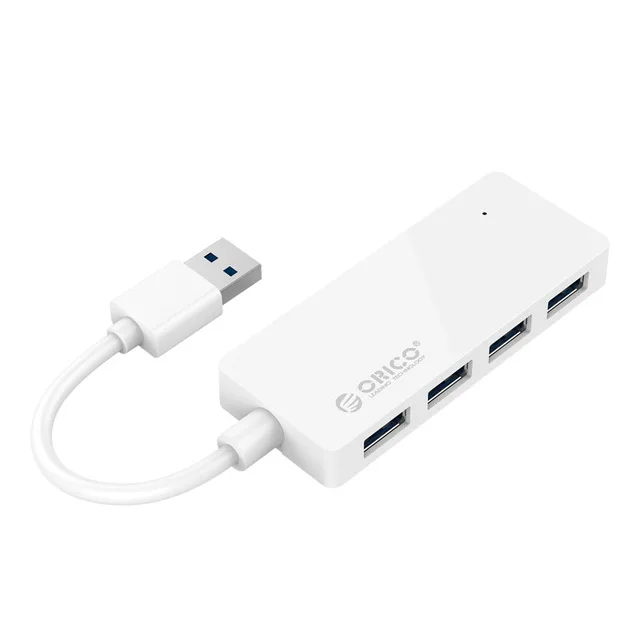 ORICO HC4-U3 USB 3,0 концентратор 4 Порты и разъёмы микро-концентратор разделитель Портативный адаптер multi USB для ноутбук планшетный ПК - Цвет: Белый