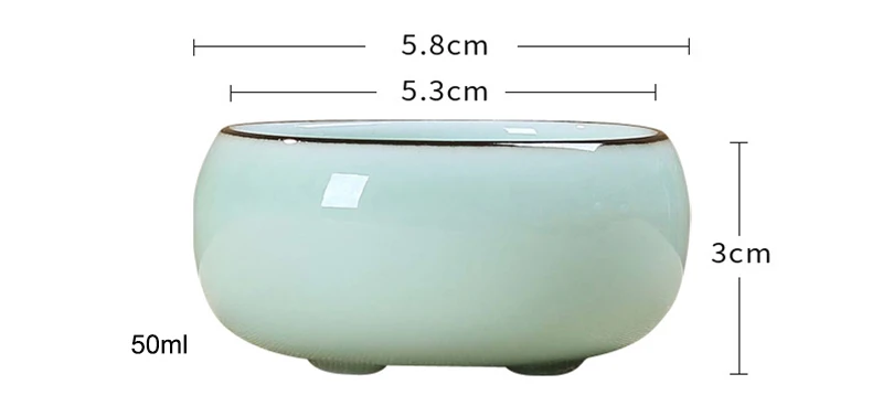 Китайский Longquan Celadon 1 шт. чайная чашка 50 мл, китайские чайные чашки с золотой рыбкой чайная чаша фарфоровый чайный горшок Celadon чайные чашки