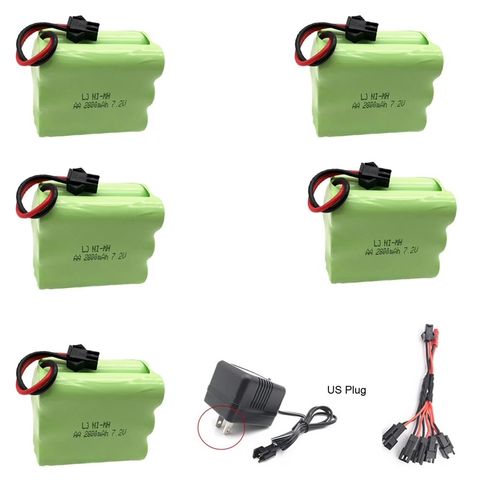 Аккумуляторная батарея 7 2 v 2800 mAh Ni MH AA с зарядным устройством набор кабелей 5 в 1