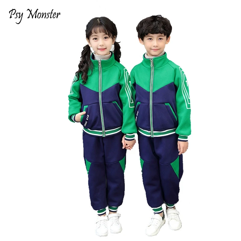 Brand Design Girls Spring School Uniform Boys 3-12T Zipper Baseball Tracksuit Kids Sports Games Clothing Set Jogging Suit A49 | Детская