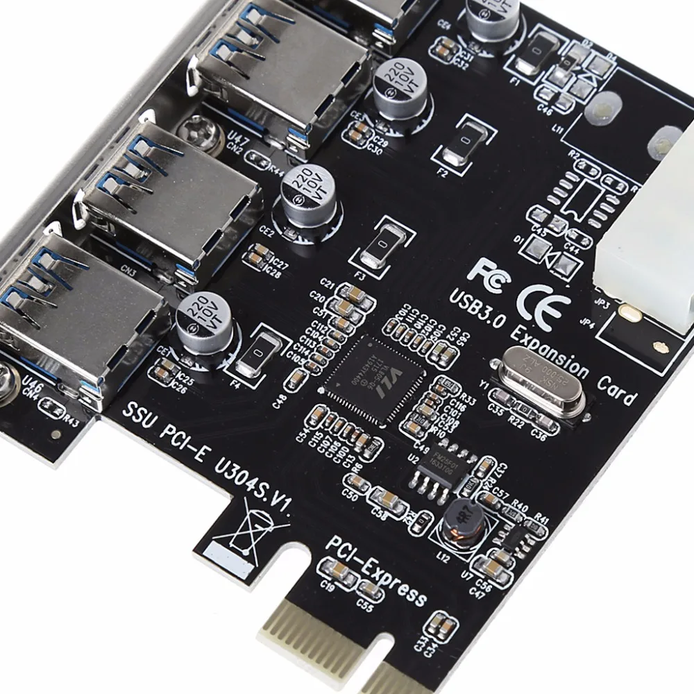 Адаптер расширения PCI E для концентратора USB 3 0 с 4 портами Express скорость 5 Гбит/с