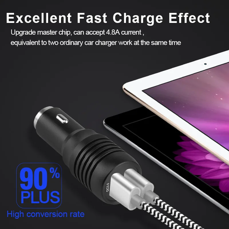 Быстрая зарядка QC3.0 Быстрый 2 0 два порта выход USB Автомобильное зарядное