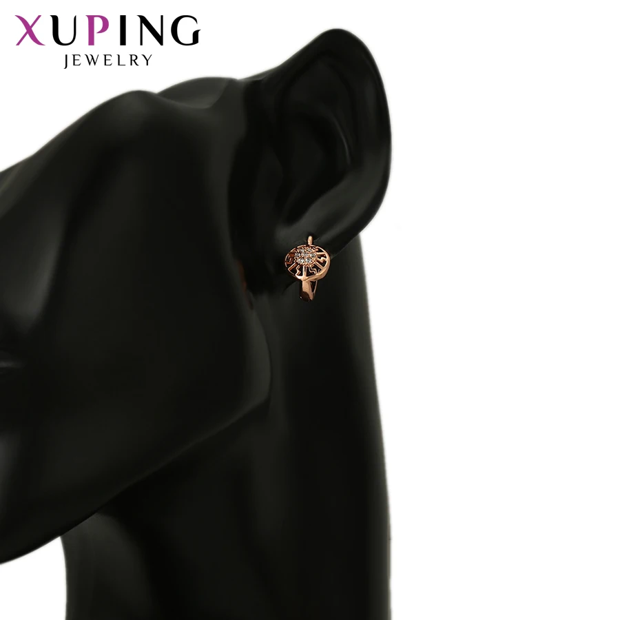 Xuping элегантные модные ювелирные изделия покрытые розовым золотом серьги и