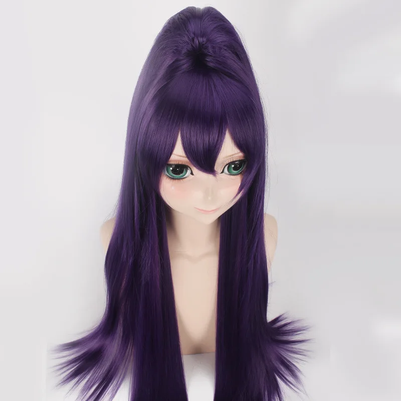 Парик для косплея с конским хвостом Yatogami Tohka длина 100 см темно-фиолетовый