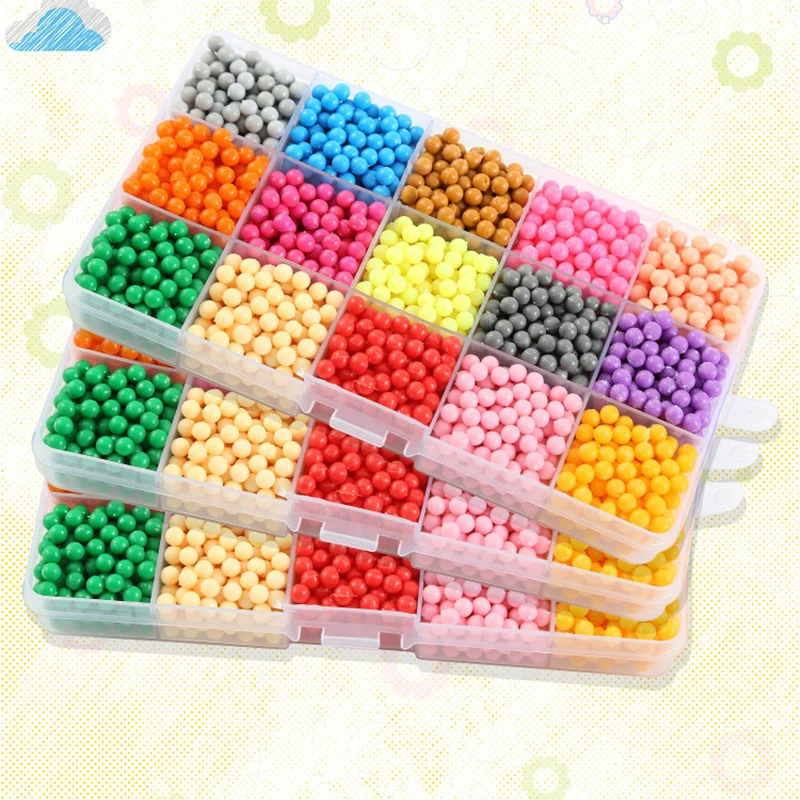 24 цвета многоцветный DIY спрей воды магические бусины 3D Головоломка обучающие шарики набор мяч игра игрушки для детей