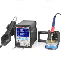 2 in 1 lead free soldering station yihua 995d lcd digital display hot blast welding bench intelligent soldering station