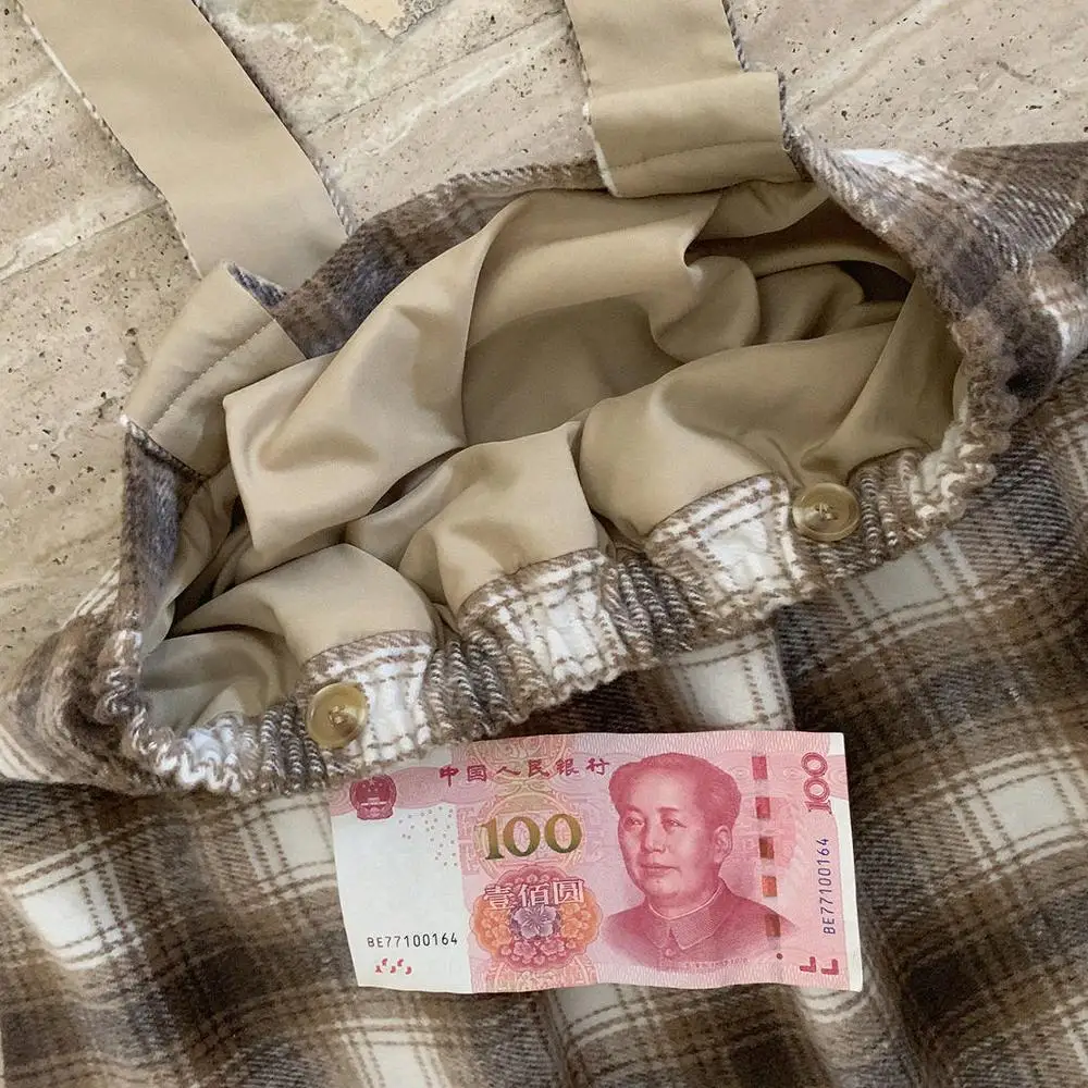 Женский шерстяной комбинезон в клетку длинная трапециевидная Юбка До Колена с