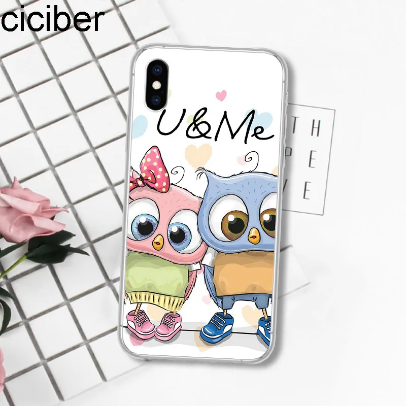Ciciber милый мультфильм Сова Сердце Мягкий силиконовый прозрачный ТПУ для iPhone 11 Pro