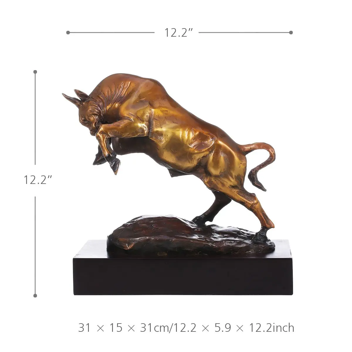 

Tooarts Vigorous Cattle Sculpture Handmade Bronze Feng Shui Figurine Home Decor Craft Gift For Home Office