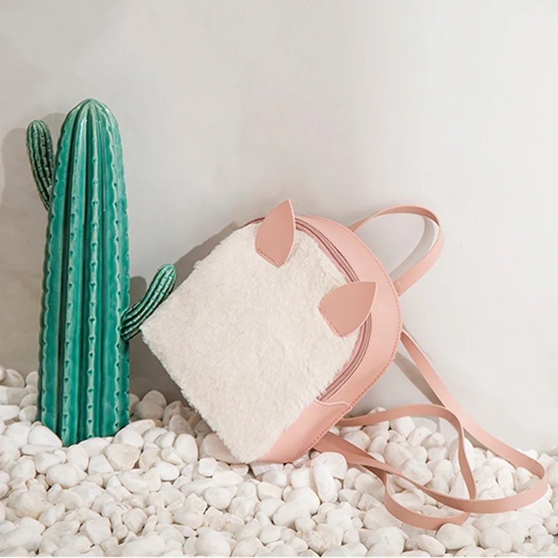 Новый женский мини рюкзак школьные сумки для девочек плюшевые из искусственной