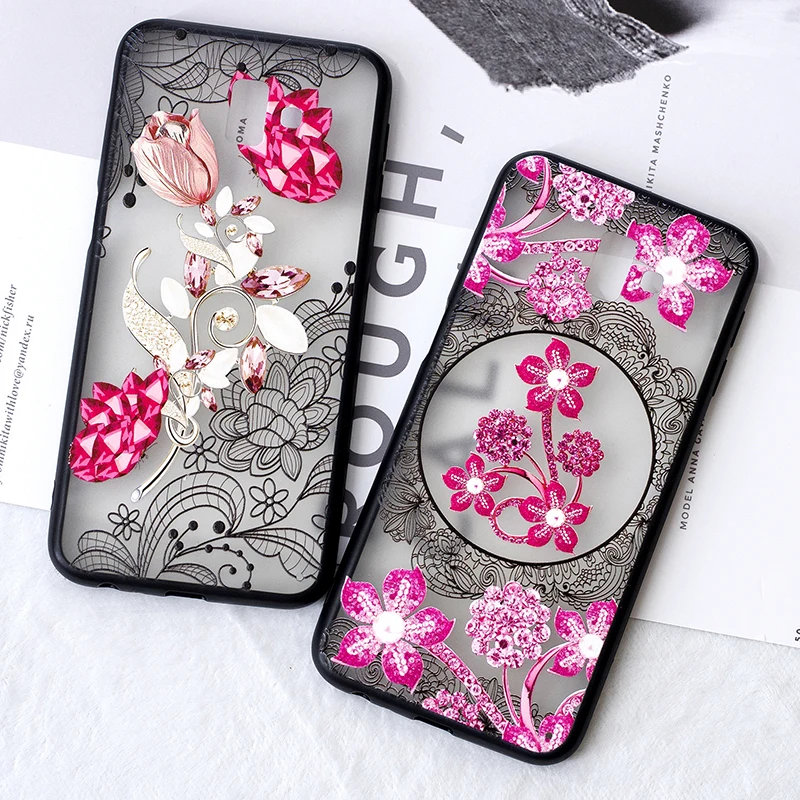 3D цветок цветочный кружево чехол на Samsung galaxy j6+/j6 plus sm j610 case cover чехлы красивый