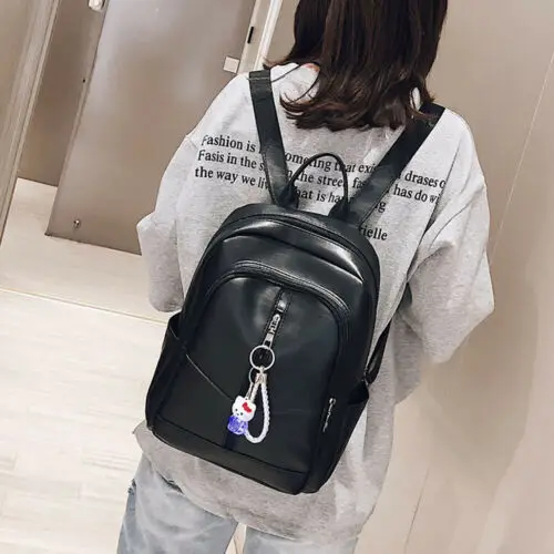 Модная женская сумка рюкзак на шнурке школьная через плечо кожаная повседневная