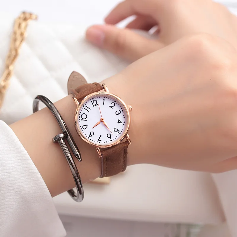 JBRL часы женские с простым кожаным ремешком кварцевые наручные модные платья
