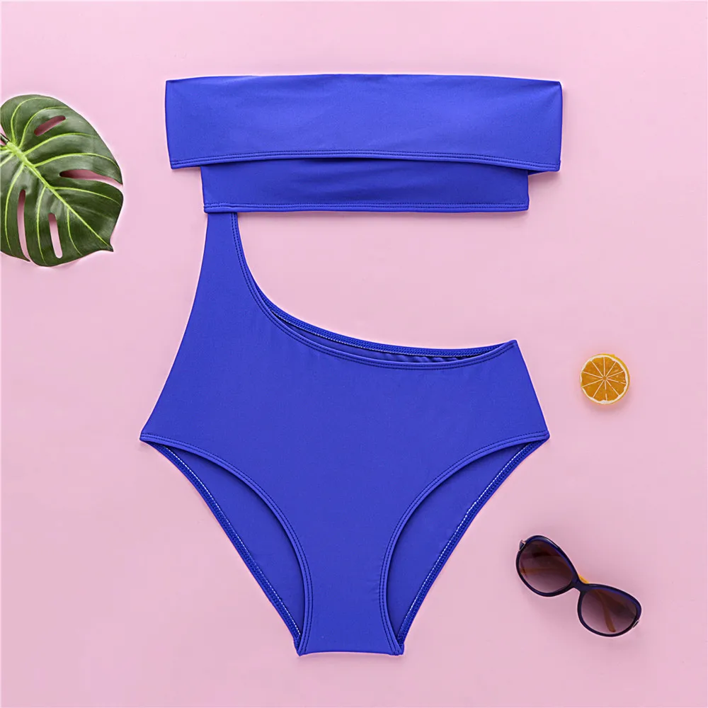 Бикини 2019 сексуальный однотонный костюм из одного предмета одежды купальник с