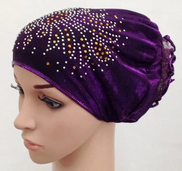 Новый стиль цветок люрекс дизайнерские наклейки женская мусульманская шляпа